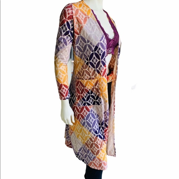 LuLaRoe Sara Long Duster Open Front Cardigan Top - Picture 7 of 9